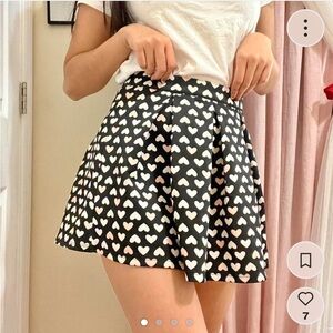 BONGO Heart Pattern Skirt - Black and Pink